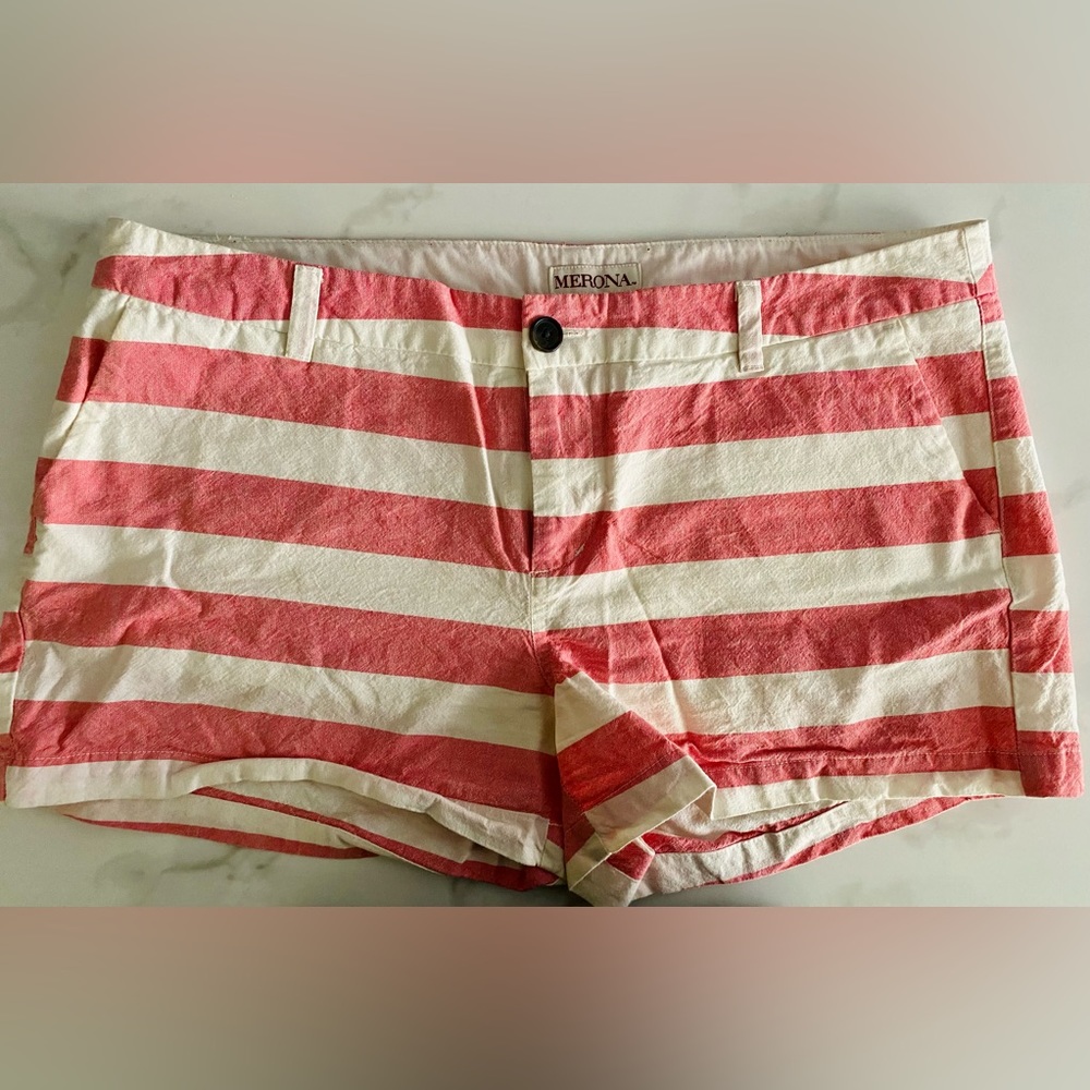 MERONA Red and white striped shorts